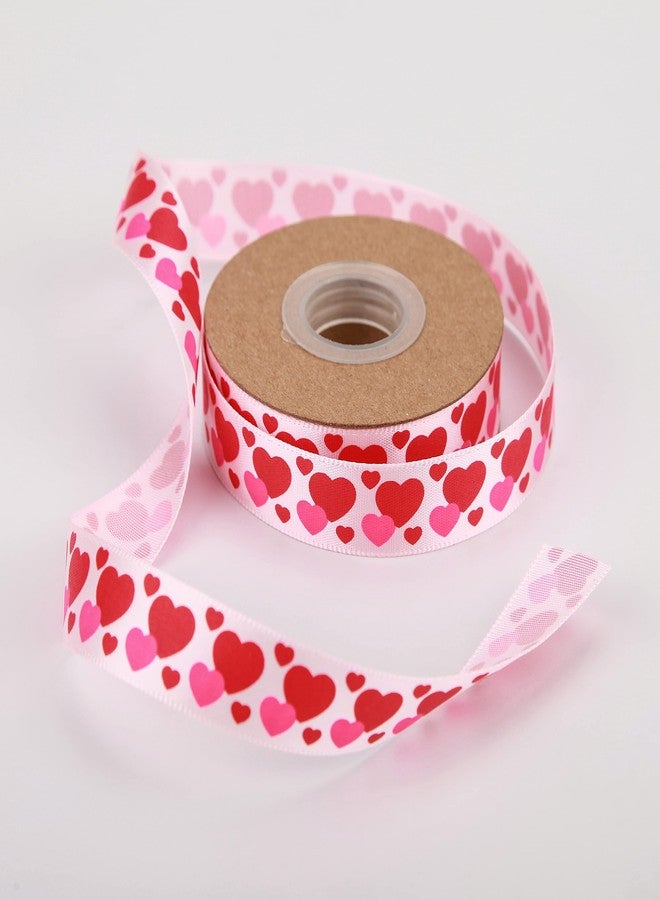 Meseey 10 Yards 5/8 Inch Valentine's Day Ribbons Pink and Red Heart Satin Ribbon for Wrapping Party DIY Craft Decoration - Image 2